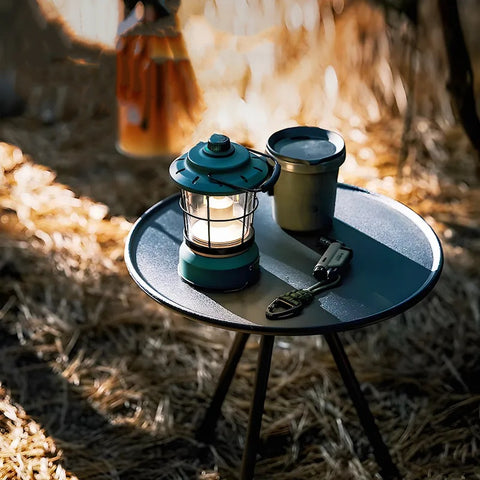 Ultralight Portable Folding Camping Round Table with Optional Light Stand