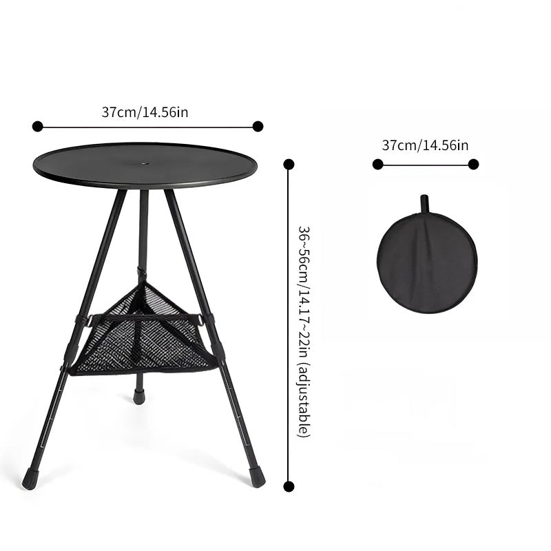 Ultralight Portable Folding Camping Round Table with Optional Light Stand