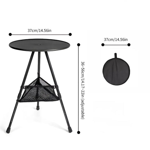 Ultralight Portable Folding Camping Round Table with Optional Light Stand