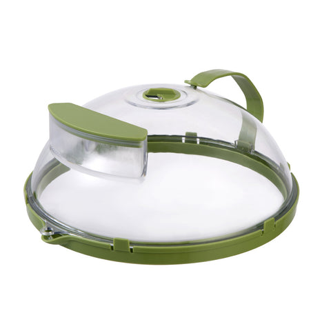 10 Inch Clear Microwave Splatter Cover with Water Steamer and Handle