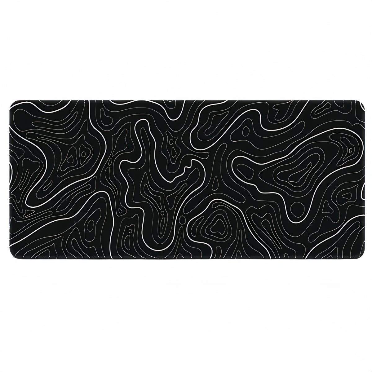 Anti-Slip Topographic Black and White Mouse Pad for Keyboard - 30x80cm