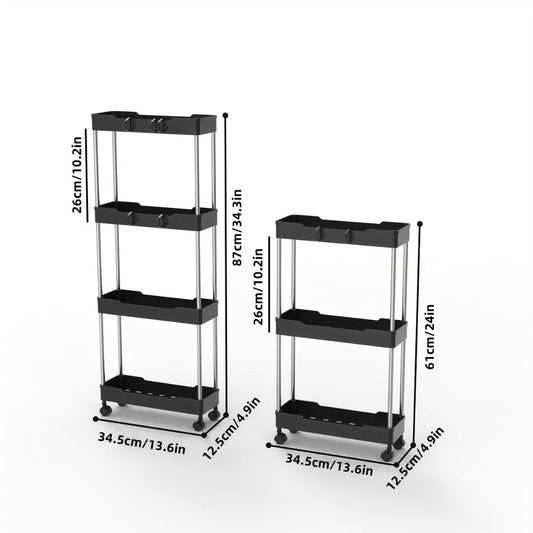 Multi-purpose Portable Bathroom Storage Rack on Wheels