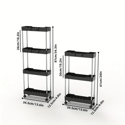 Multi-purpose Portable Bathroom Storage Rack on Wheels