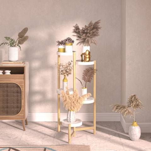 5 Tier Tall Corner Plant Stand Holder and Display Rack
