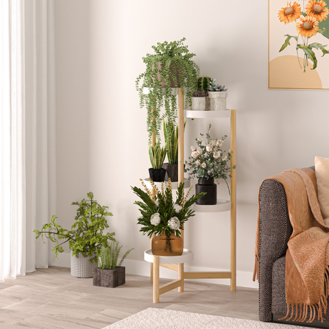 5 Tier Tall Corner Plant Stand Holder and Display Rack
